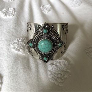 Turquoise and Silver Cuff